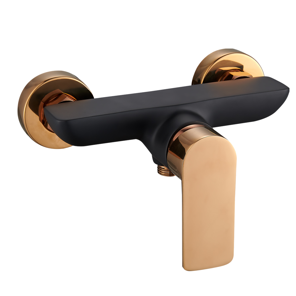 ブラックゴールド壁掛けシャワー蛇口