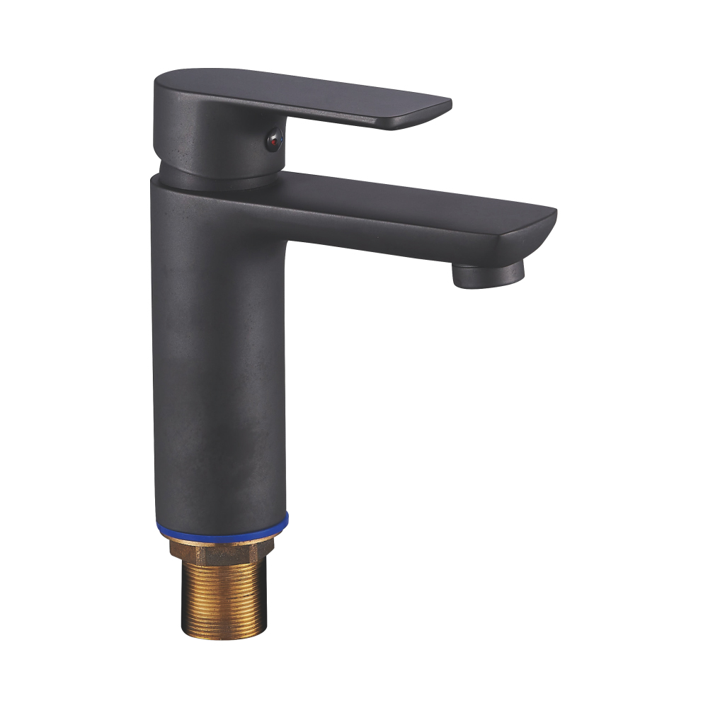 黒の単穴洗面器蛇口