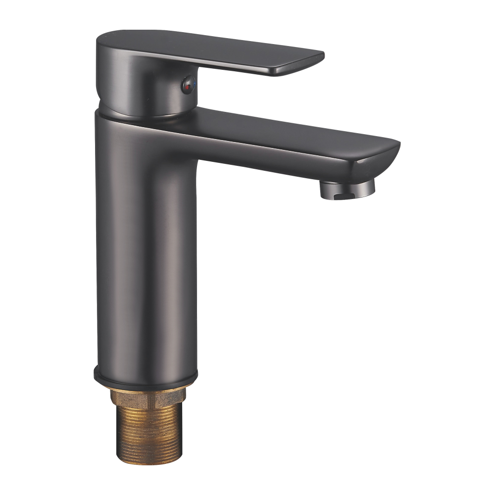 Gunmetal gray single hole faucet for wash basin